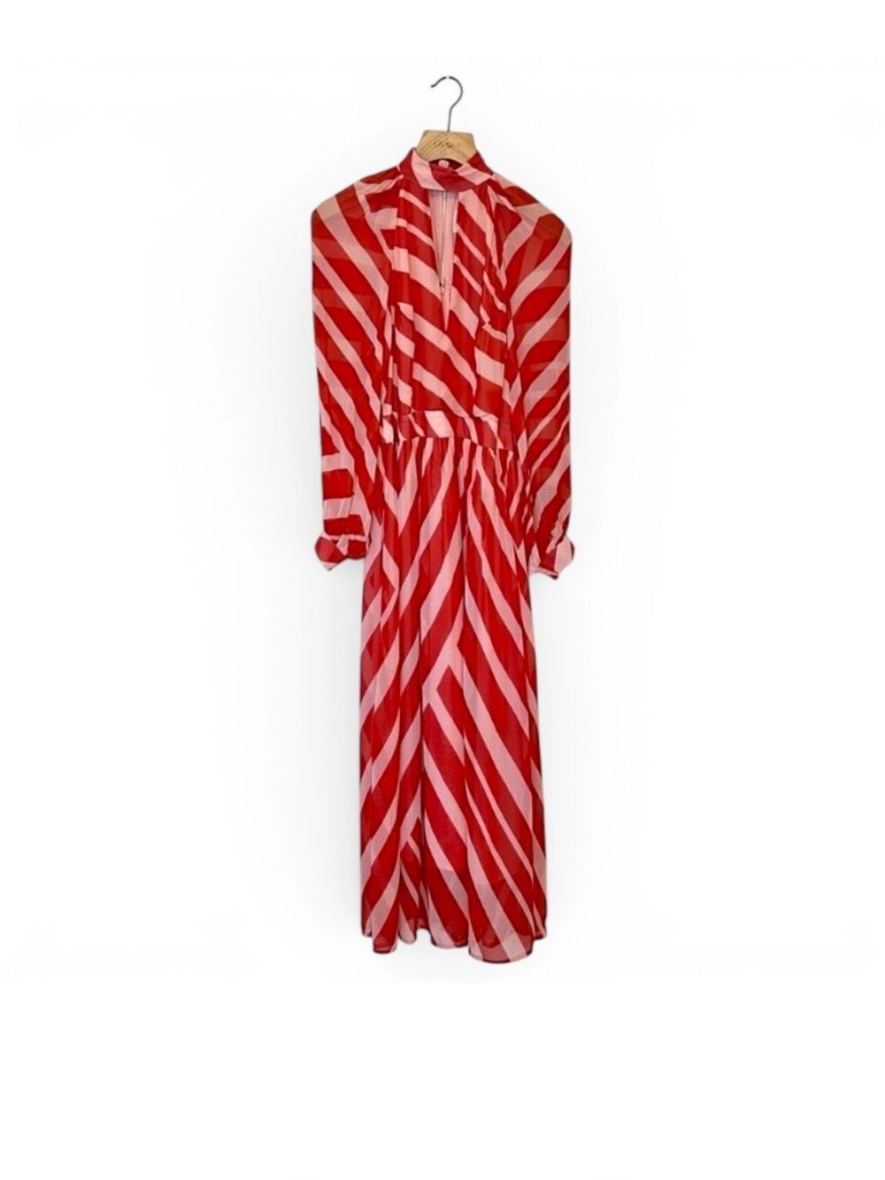 🛍️ Maeve Mock-Neck Bishop-Sleeve Maxi Dress NWT